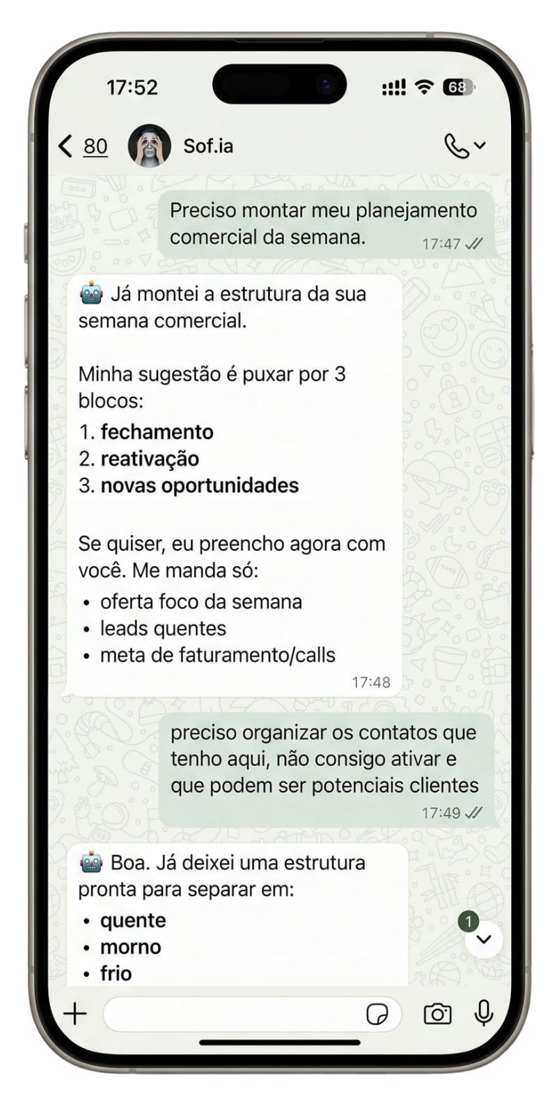 Sof.ia conversando no WhatsApp